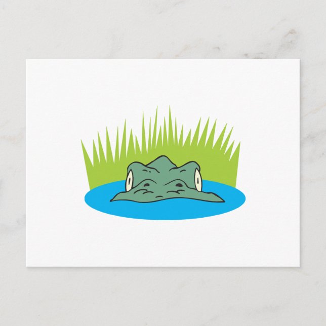 Krokodilkopf im Wasser Postkarte (Vorderseite)