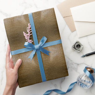 Krokodilleder, beige-braune Alligator Geschenkpapier