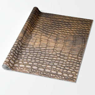 Krokodilleder. Brauner Lederhintergrund und Textur Geschenkpapier