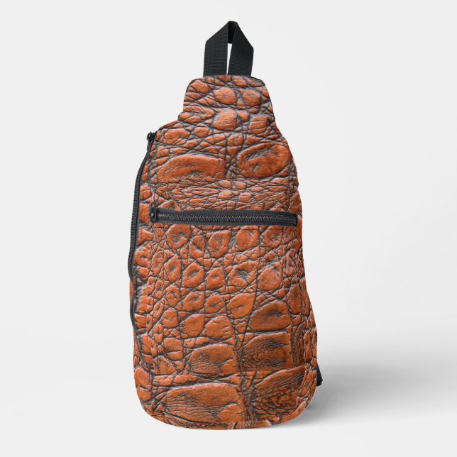 Krokodilleder-Fake-Look Crossbody Bag (Vorderseite)