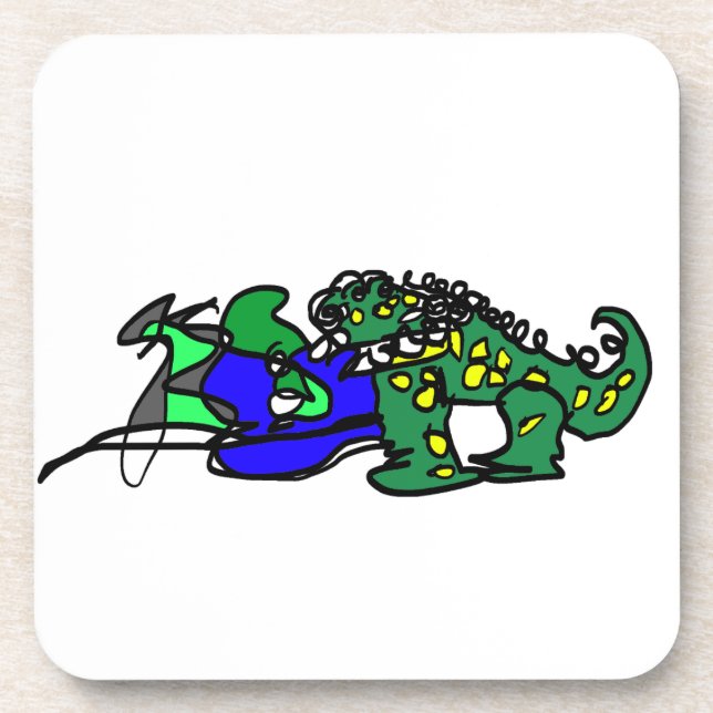 Krokodilschlag Getränkeuntersetzer (Vorderseite)