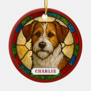 Kromfohrlander Hund Keramik Kreis Ornament