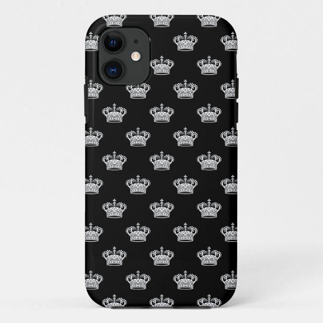 Krone 01 - Weiß auf Schwarz Case-Mate iPhone Hülle (Rückseite)