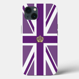 Krone auf der Britischen Flagge der Patriotischen iPhone 13 Hülle