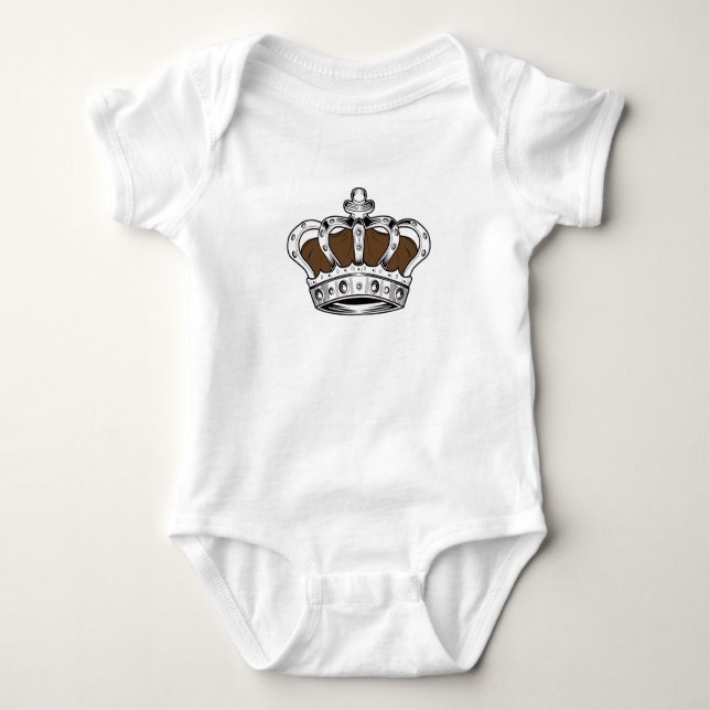 Krone - Braun   Baby Strampler (Vorderseite)