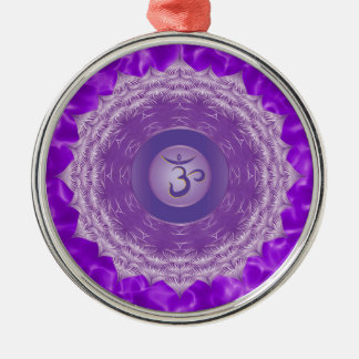 Krone Chakra Verzierungen Silbernes Ornament