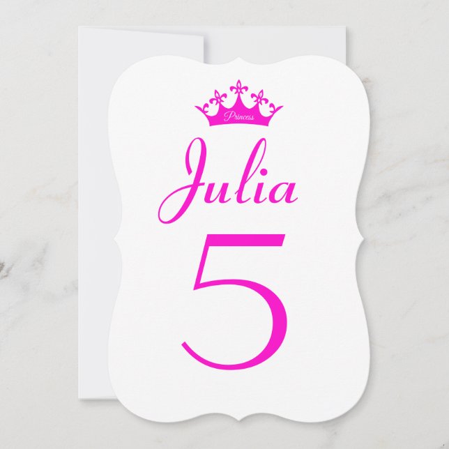 Krone der Prinzessin Einladung (Vorderseite)