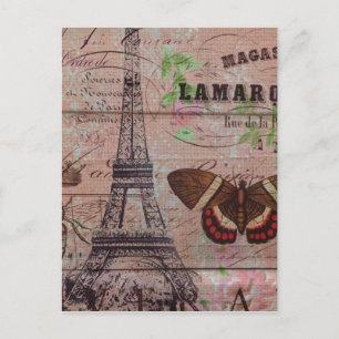 Krone französischer Bienen-Schmetterling Paris Eif Postkarte