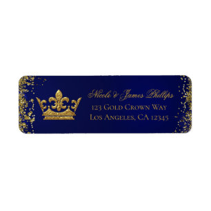 Krone in königlichem Blau und Gold Glitter zur Hoc