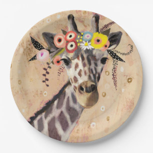 Krone Klimt Giraffen- der Blumen Pappteller