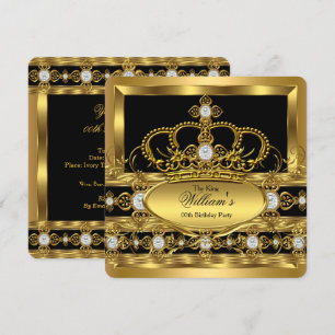 Krone König Prinz Königin Royal Gold Diamant Party Einladung