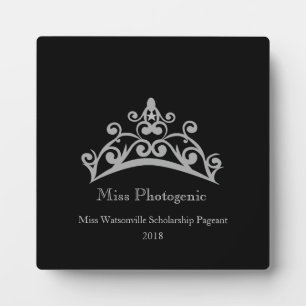 Krone Pageant Silber-Tiara Photogenic-Plakette Fotoplatte