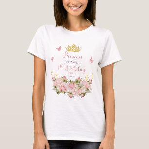 Krone Schmetterlinge BlumenPrinzessin 1. Geburts T-Shirt