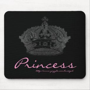 Krone schwarzes/rosa Mousepad