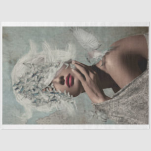 Krone von Flügeln Portrait Butterflies Woman Bird Seidenpapier