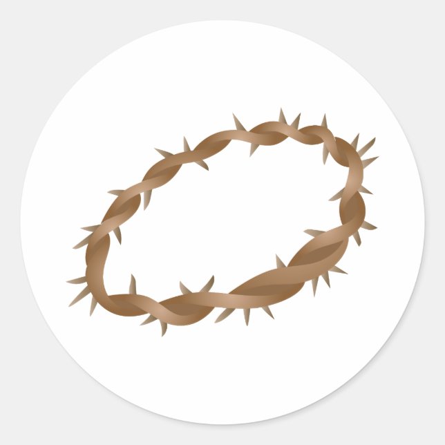 Krone von Thorns Runder Aufkleber (Vorderseite)