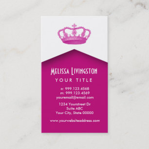 Kronen-Abgabe-Prinzessin-oder Königin-Schablone V Visitenkarte