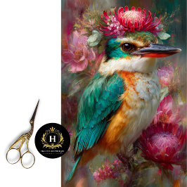 Kronen-australische Kingfisher-Wildblume Decoupage Seidenpapier