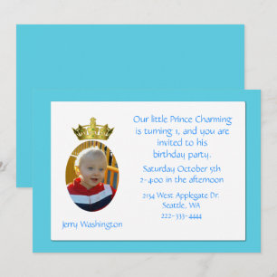 Kronen-Foto-Geburtstags-Party Einladung