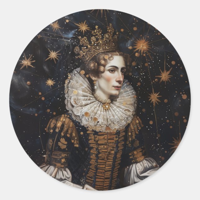 Kronen-Josephine - Rundkleber für Stationerie Runder Aufkleber (Vorderseite)