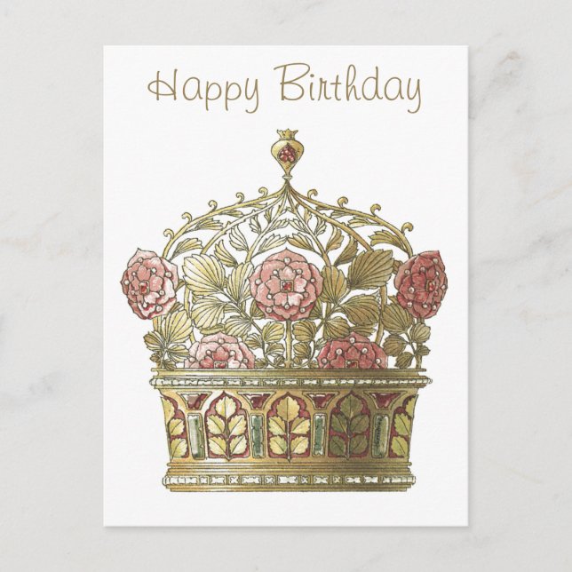 Kronen mit Rose Postkarte (Vorderseite)