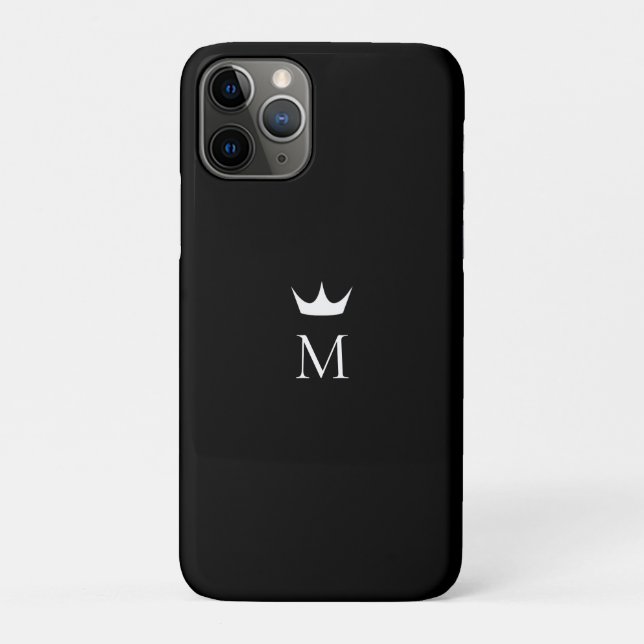 Kronen-Monogramm Schwarz und Weiß Case-Mate iPhone Hülle (Rückseite)