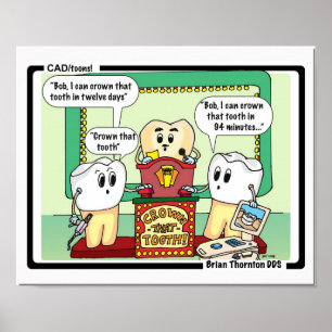 Krönen Sie dass Zahn-Druck Poster