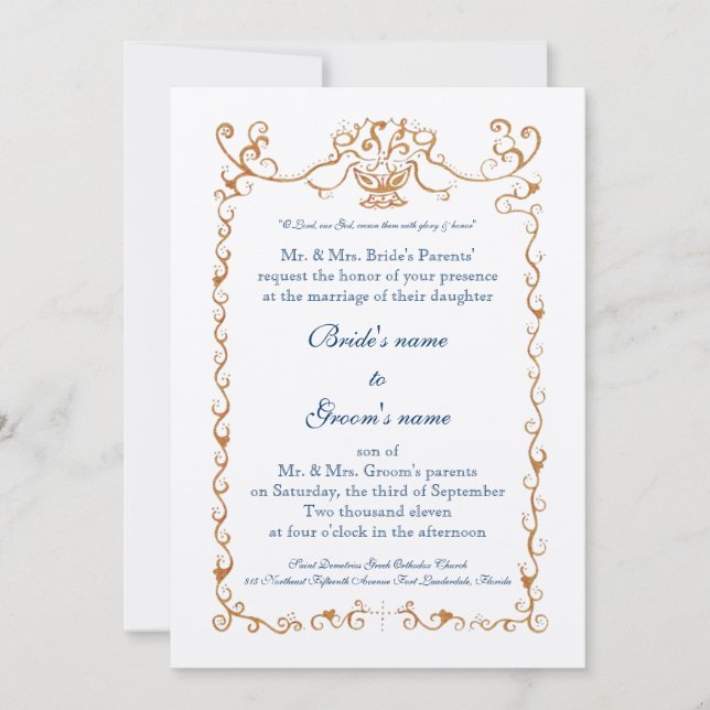 Krönen Sie sie Einladung (Vorderseite)