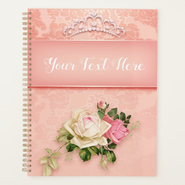Kronen und Rose rosa Planer (Vorderseite)