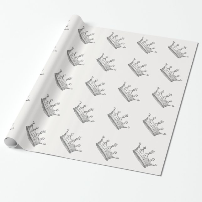 Kronen-Vintage Kunst Geschenkpapier (Ungerollt)