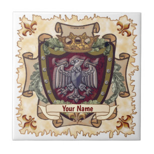 Kronenbanner Adler Nachname Fliese