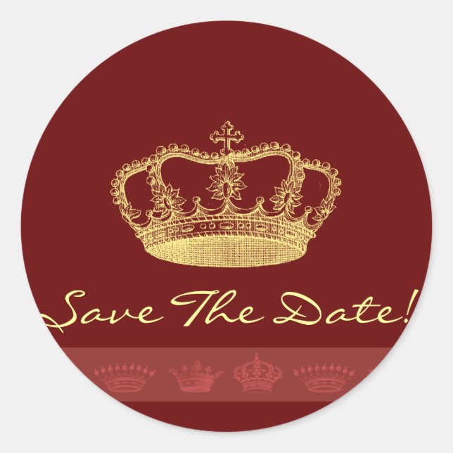 Kronendesigns Runder Aufkleber (Vorderseite)