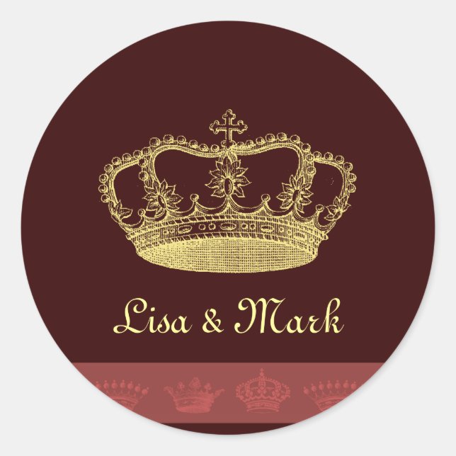 Kronendesigns Runder Aufkleber (Vorderseite)