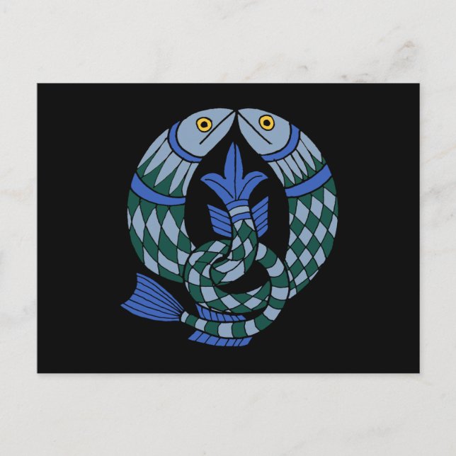 Kronenfisch im Mittelalter Postkarte (Vorderseite)