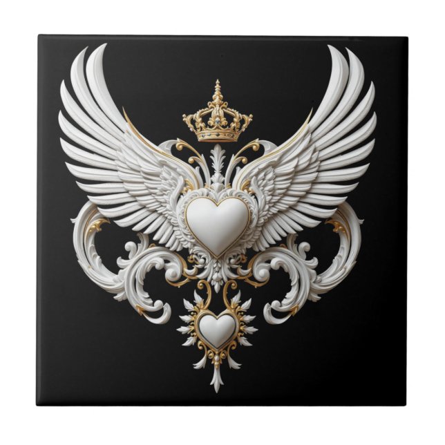 Kronenflügel-Emblem Fliese (Vorderseite)