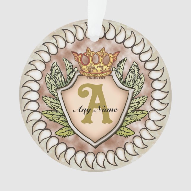 Kronenflügel-Monogramm  Ornament (Vorderseite)