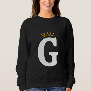 Kronenförmiges Buchstaben-G-Monogramm-Design Sweatshirt