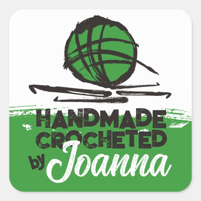 Kronenhaken, Ball aus Garn Quadratischer Aufkleber (Vorderseite)