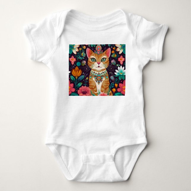 Kronenkatze Baby Strampler (Vorderseite)