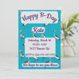 Kronenkraniche Alles Gute zum Geburtstag Einladung