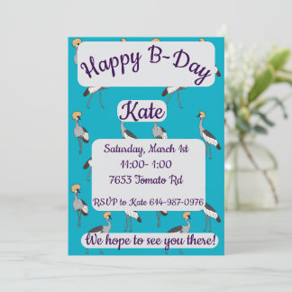 Kronenkraniche Alles Gute zum Geburtstag Einladung