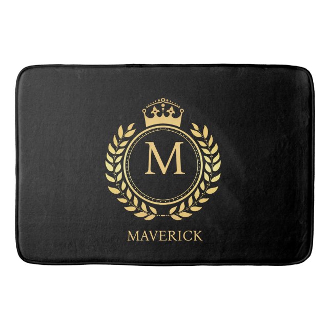 Kronenkranz Mit Monogramm Badematte (Vorderseite)