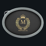 Kronenkranz Mit Monogramm Ovale Gürtelschnalle<br><div class="desc">von den Künstlerischen Äpfeln</div>