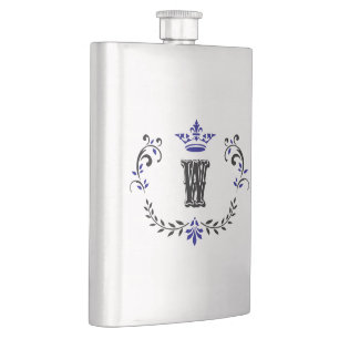 Kronenkranzmonogramm 'W' Flachmann