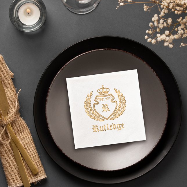 Kronenkreuz des Vintagen Wappen Servietten Mit Folie (Von Creator hochgeladen)