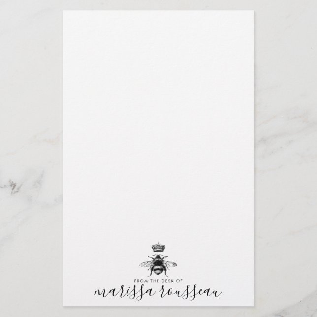 Kronenschrift für das Queen Bee Logo Briefpapier (Vorderseite)