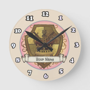 Kronenschwert Schild Nachname Uhr