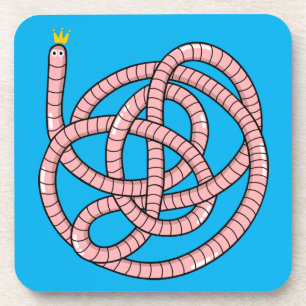 Kronenwurm aus Cartoon Getränkeuntersetzer
