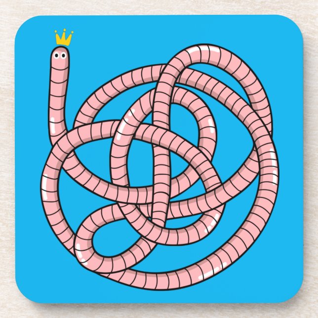 Kronenwurm aus Cartoon Getränkeuntersetzer (Vorderseite)