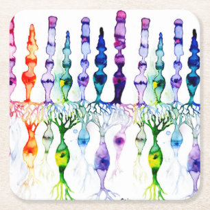 Kronenzellen Stammzellen und bipolares Netzhautneu Rechteckiger Pappuntersetzer